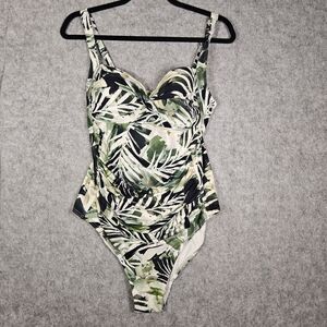 Nip Tuck Multi Fit Cup Womens Green Leaf One Piece Swimsuit Beach Summer Size 10